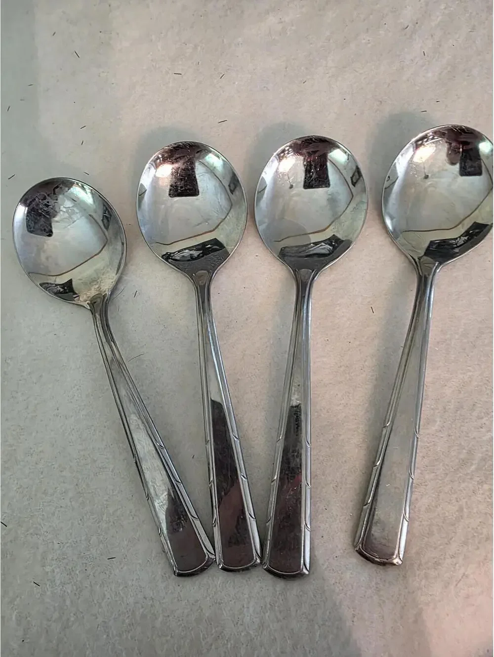 Imperial Lady Duff Stainless Oval Soup Spoons Set 4 IMILAD Discontinued Flatware